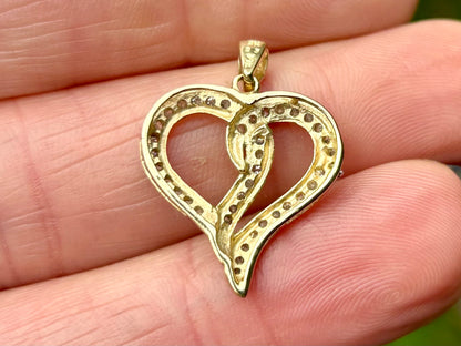 9ct Gold Diamond Heart Pendant