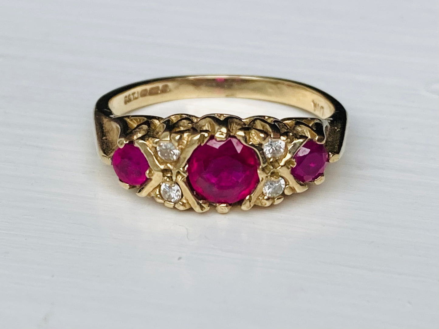 9ct Gold Ruby & Diamond Ring