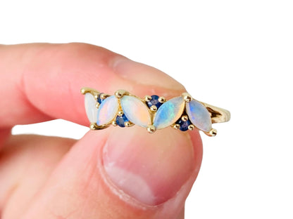 9ct Gold Opal & Sapphire Ring