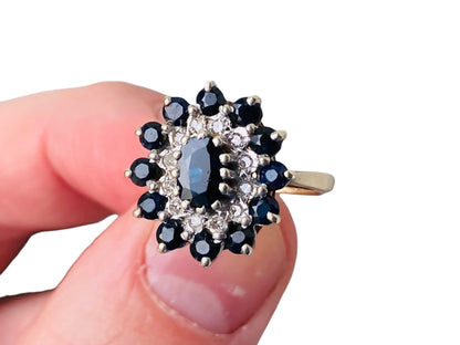 9ct Gold Sapphire & Diamond Ring