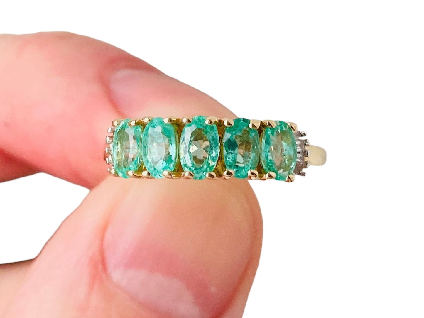 14ct Gold Emerald & Diamond Ring