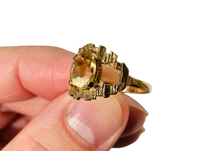 Vintage 9ct Gold Citrine Ring