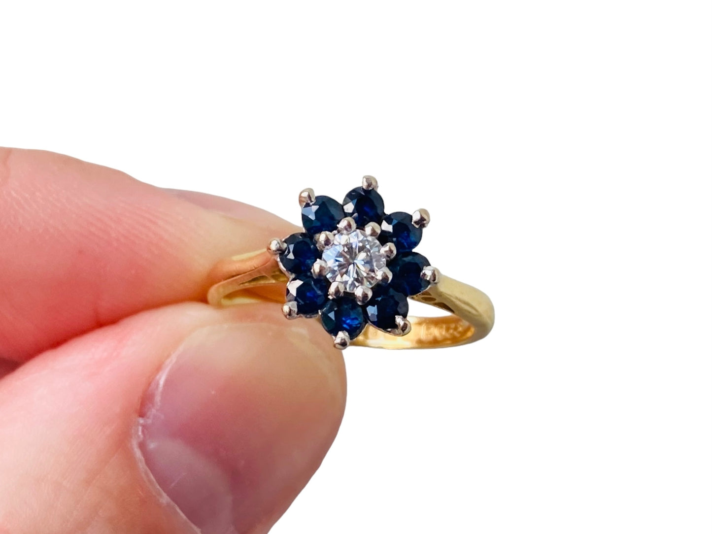 Vintage 18ct Gold Sapphire & Diamond Ring