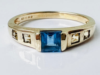 9ct Gold Topaz & Citrine Ring