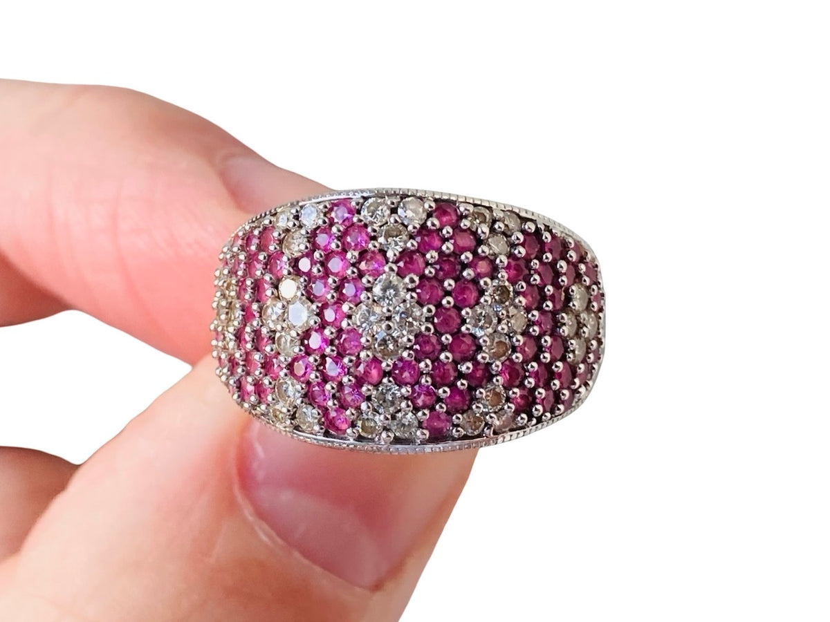 9ct Gold Pink Sapphire & Diamond Ring