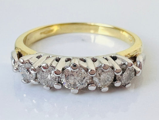 Vintage 18ct Gold Five-Stone Diamond Ring