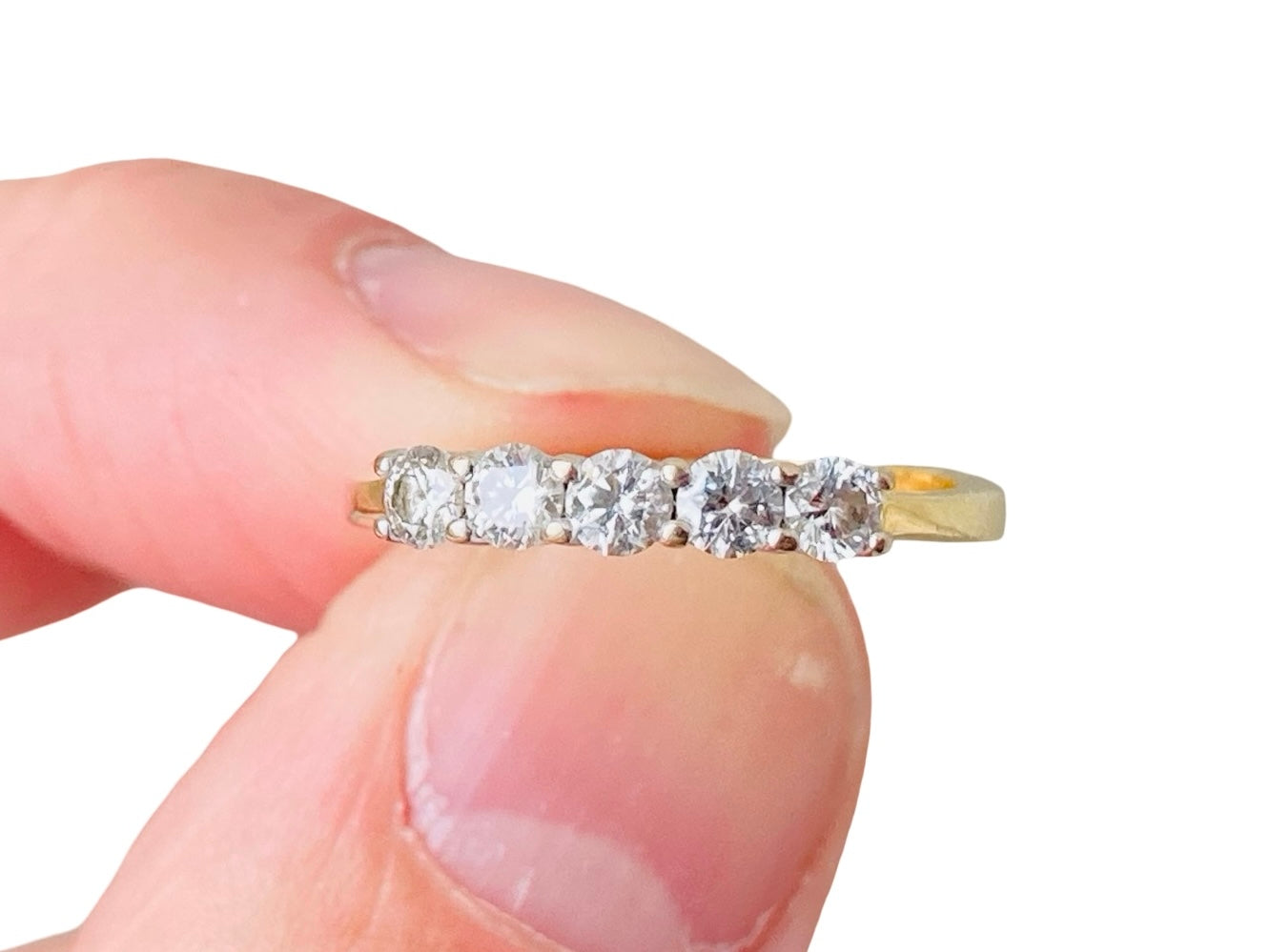 Vintage 18ct Gold Five-Stone Diamond Ring