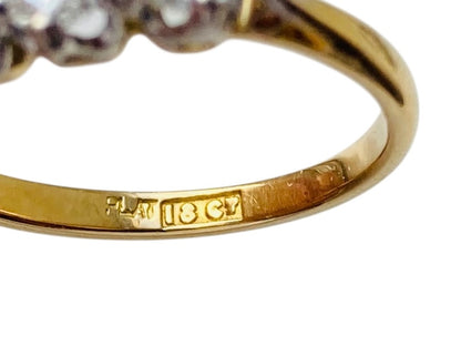 Vintage 18ct Gold Three-Stone Diamond Ring