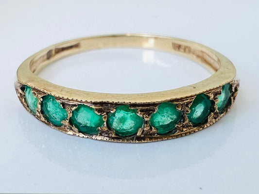 Vintage 9ct Gold Emerald Ring
