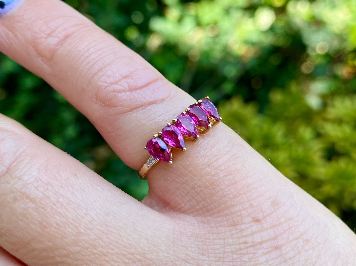 9ct Gold Pink Tourmaline & Diamond Ring