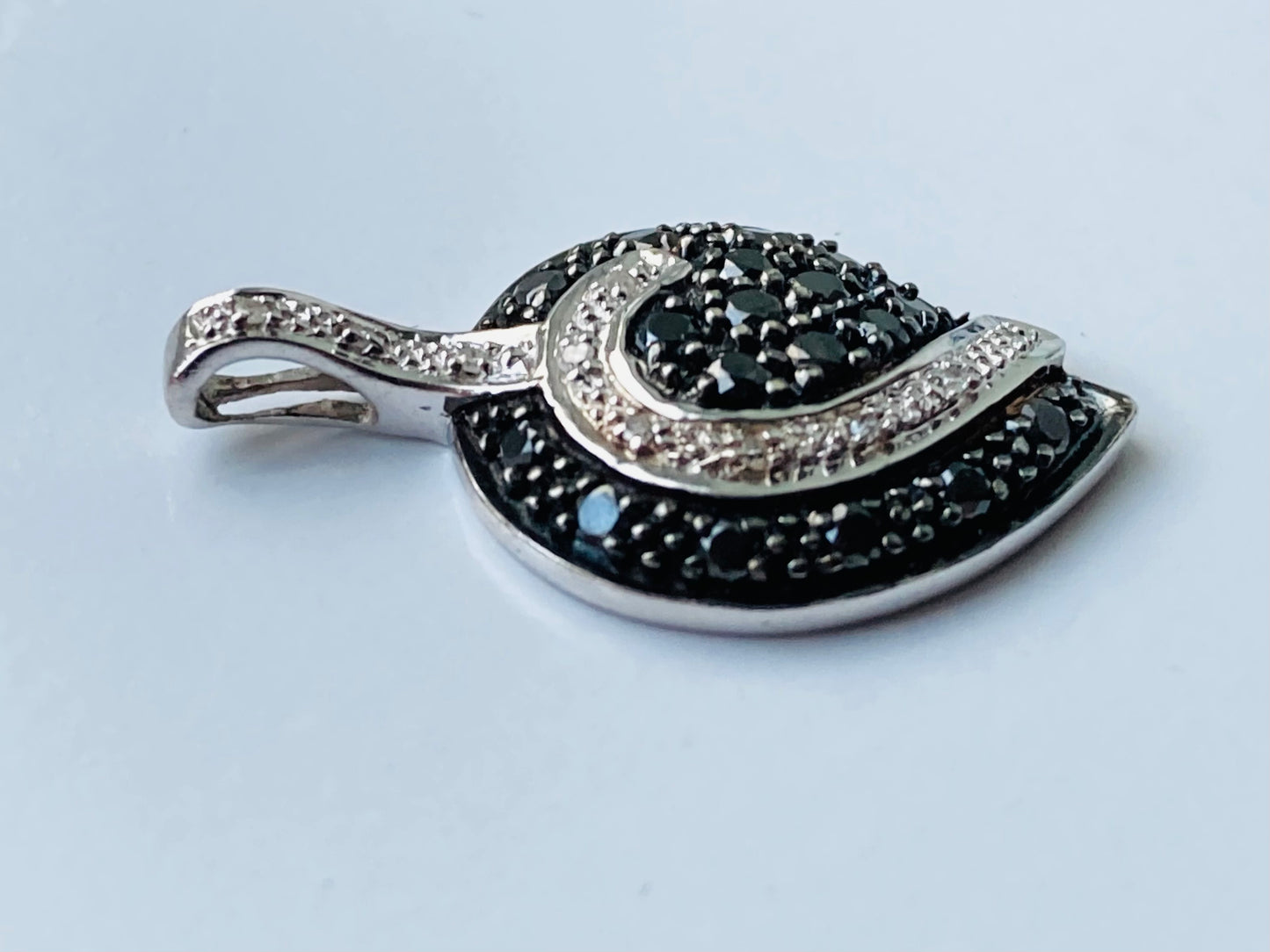 9ct Gold Black & White Diamond Pendant