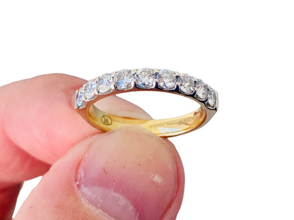 18ct Gold 0.75ct Nine-Stone Diamond Ring