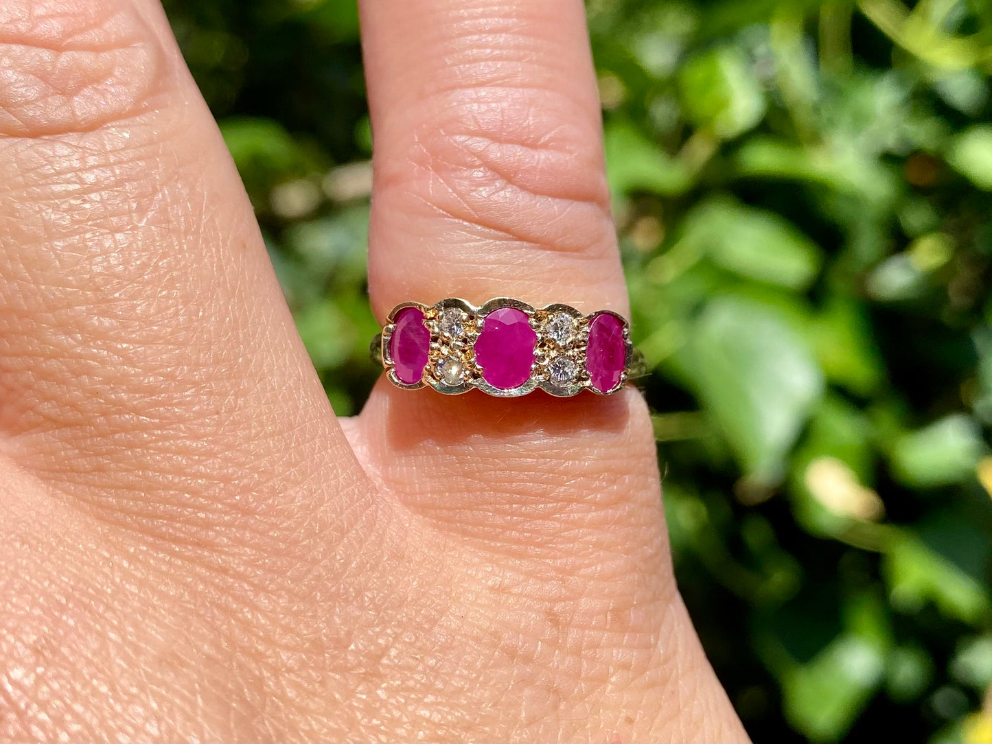 9ct Gold Ruby & Diamond Ring