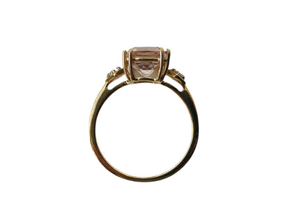 9ct Gold Morganite & Zircon Ring