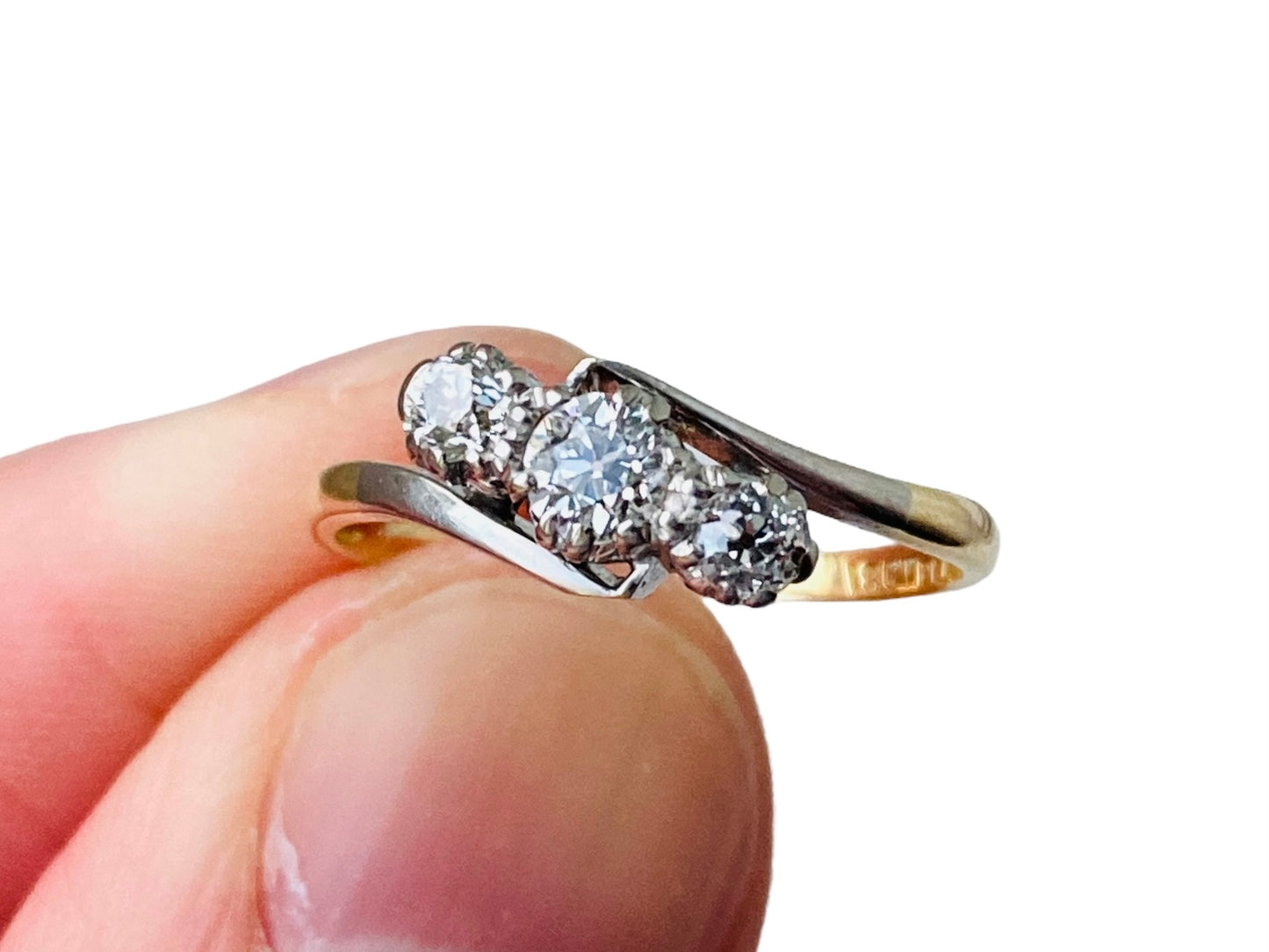 Antique 18ct Gold Three-Stone Diamond Ring