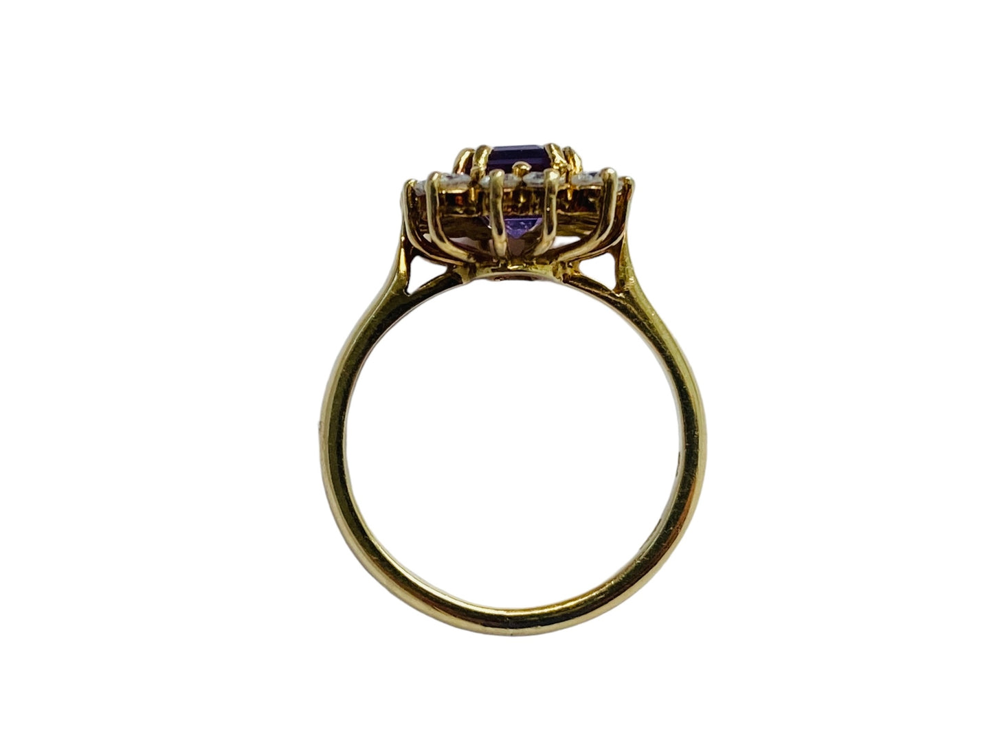 Vintage 18ct Gold Amethyst & Diamond Ring