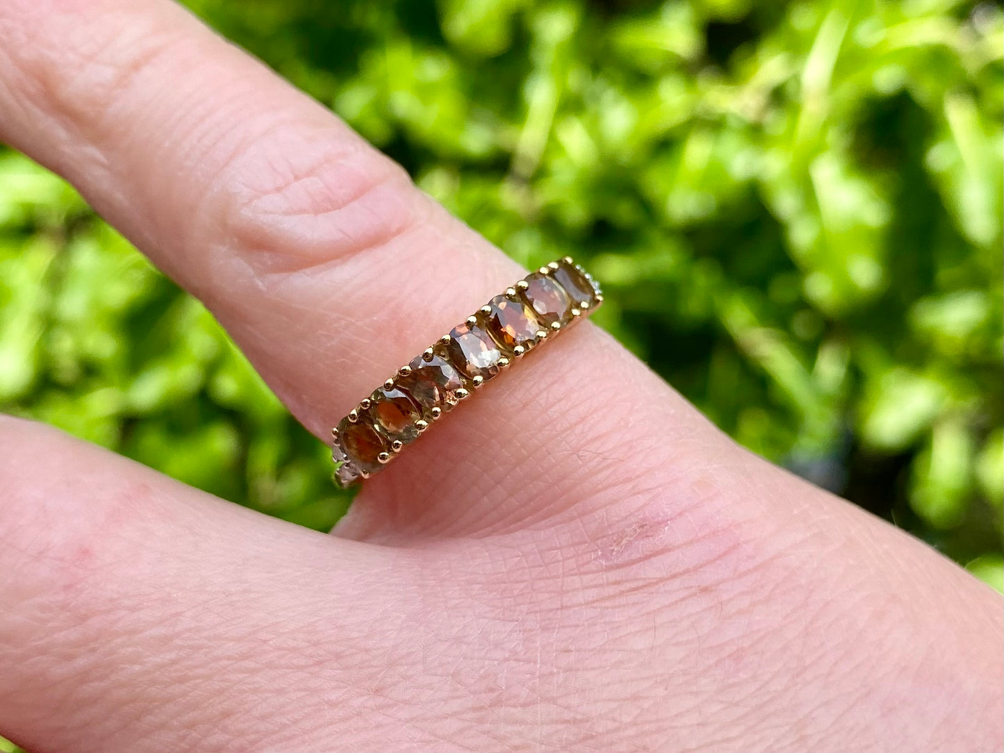 9ct Gold Brown Audalusite & Diamond Ring