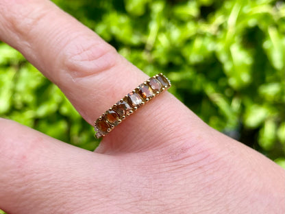 9ct Gold Brown Audalusite & Diamond Ring