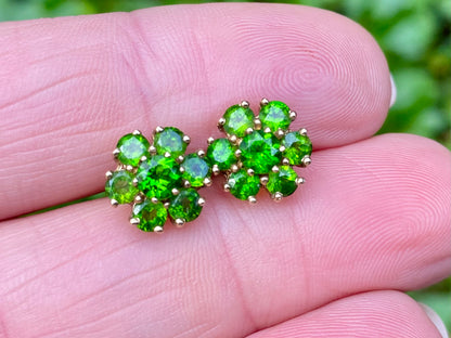 9ct Gold Diopside Earrings