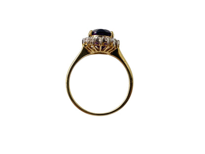 9ct Gold Amethyst & Diamond Ring