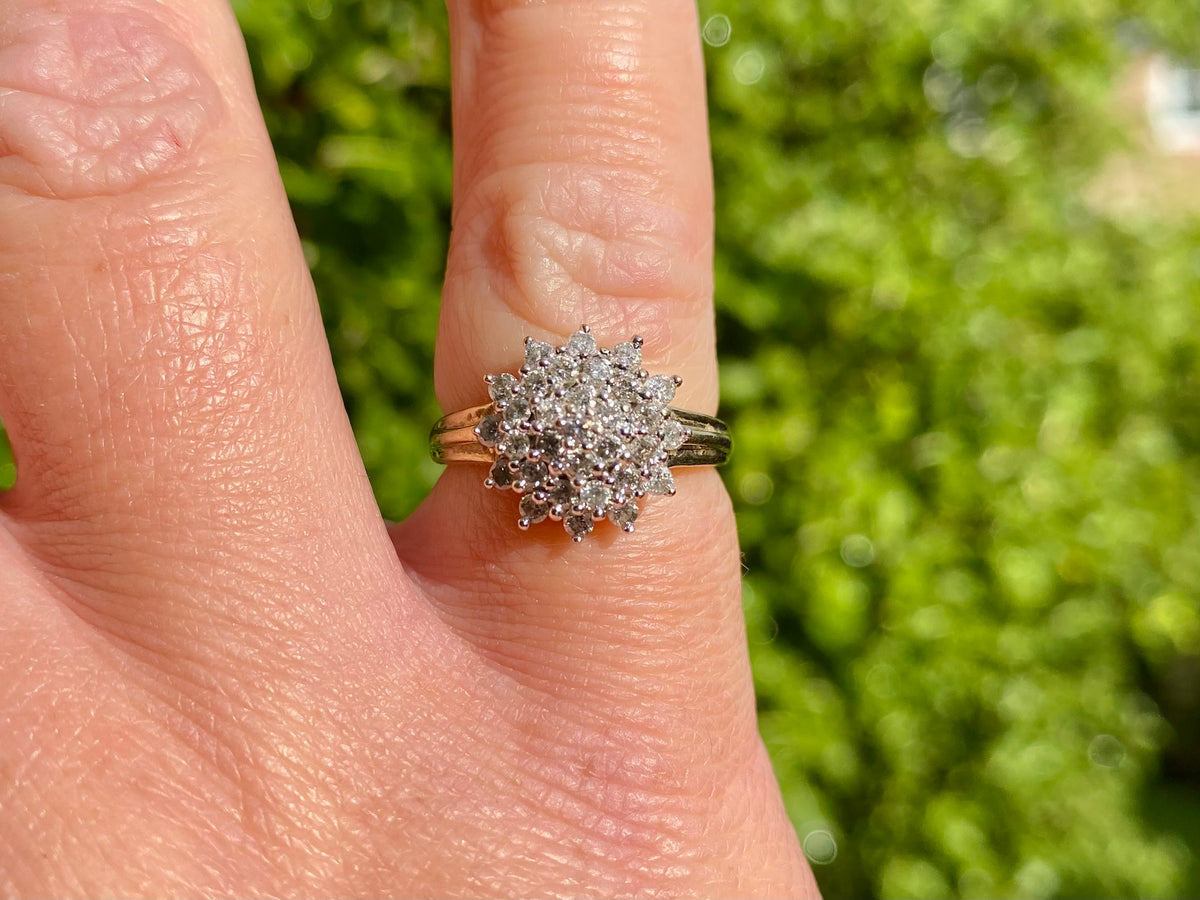 9ct Gold Diamond Cluster Ring