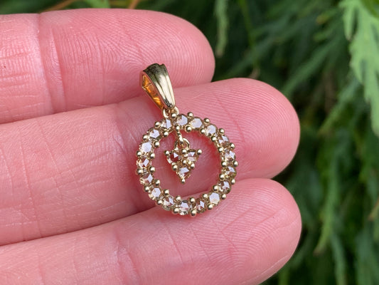 9ct Gold Champagne Diamond Pendant