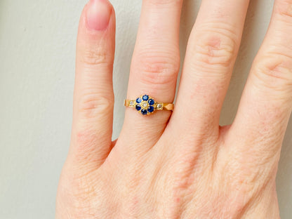 Antique 18ct Gold Sapphire & Diamond Ring