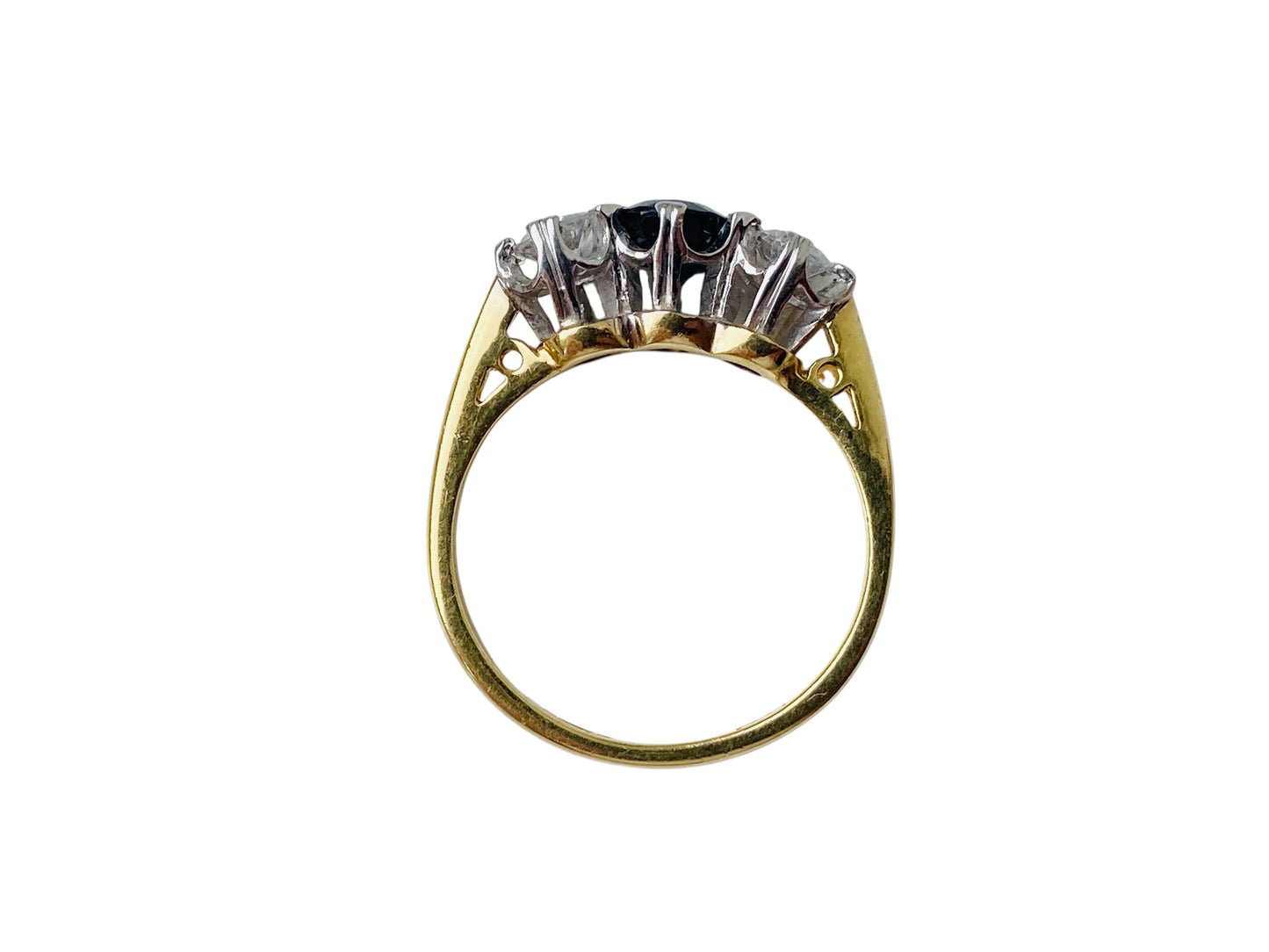 18ct Gold Sapphire & Diamond Trilogy Ring