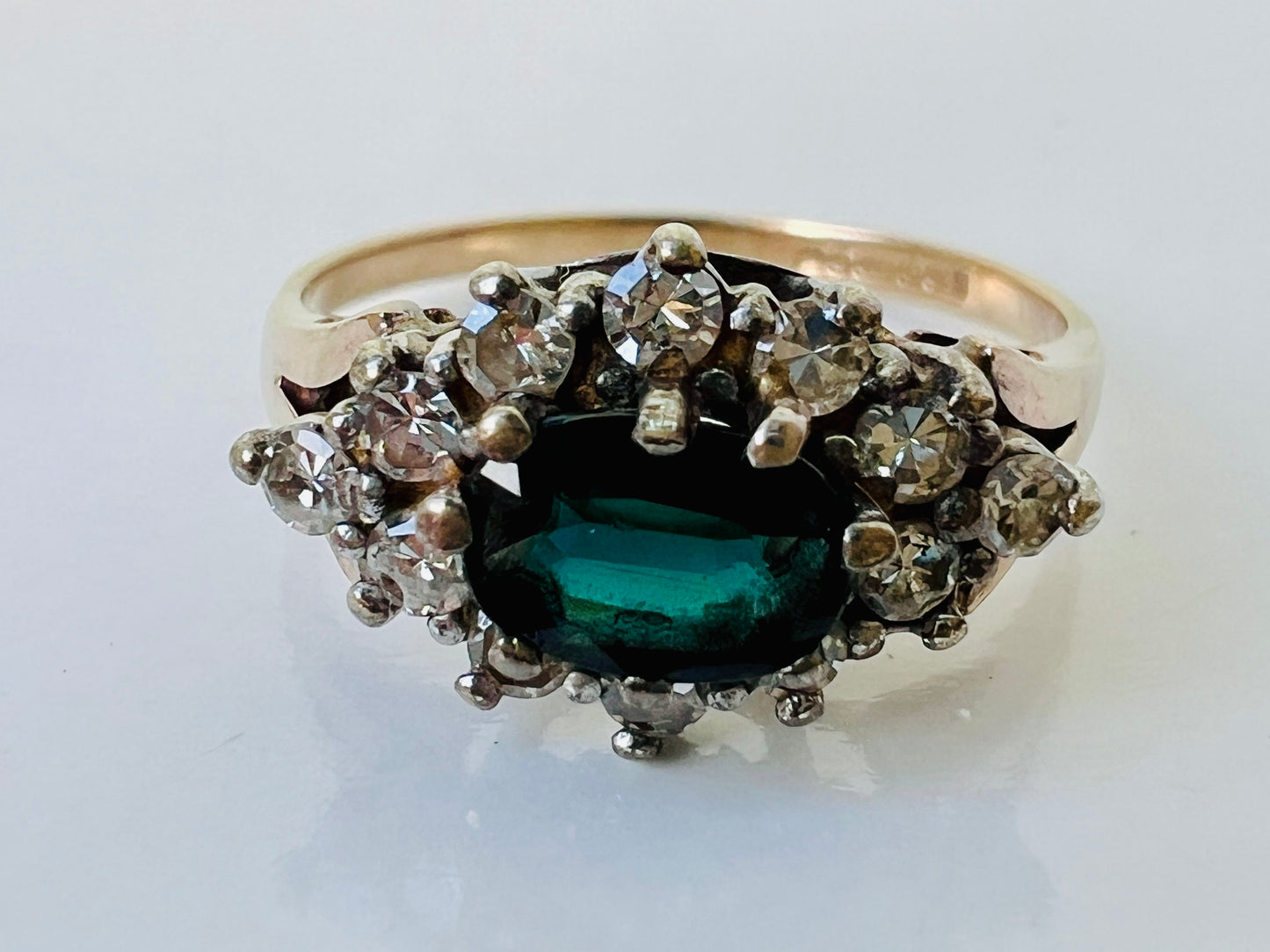 Vintage 9ct Gold Sapphire & Diamond Ring