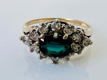 Vintage 9ct Gold Sapphire & Diamond Ring