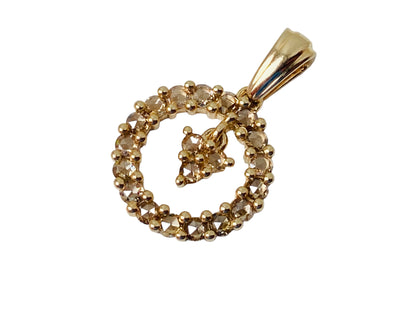 9ct Gold Champagne Diamond Pendant