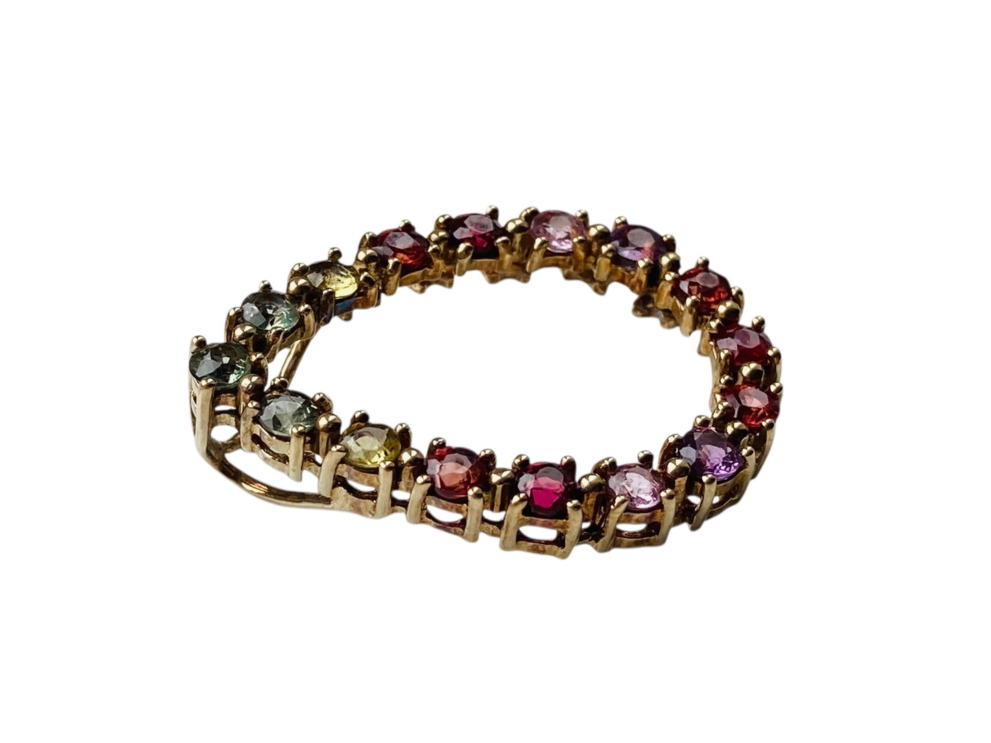 9ct Gold Multi-Sapphire & Ruby Pendant