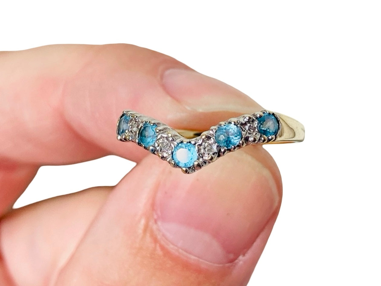 9ct Gold Topaz & Diamond Ring