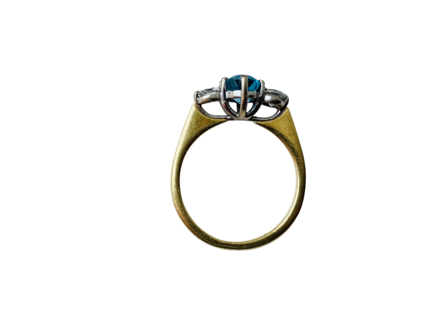 Vintage 18ct Gold Topaz & Diamond Ring
