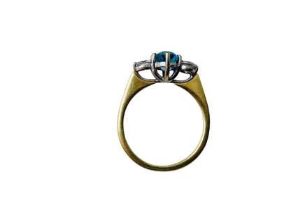 Vintage 18ct Gold Topaz & Diamond Ring
