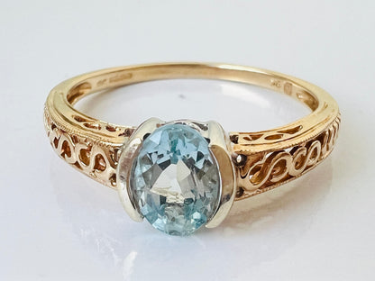 9ct Gold Aquamarine Ring