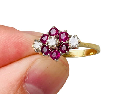 Vintage 18ct Gold Ruby & Diamond Ring