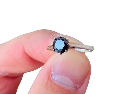 9ct Gold Black 0.75ct Diamond Solitaire Ring