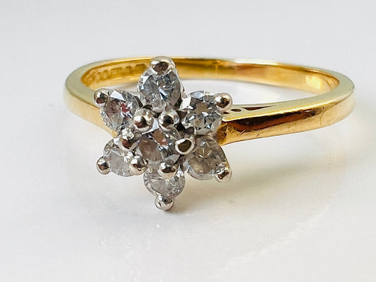 18ct Gold Diamond Daisy Ring