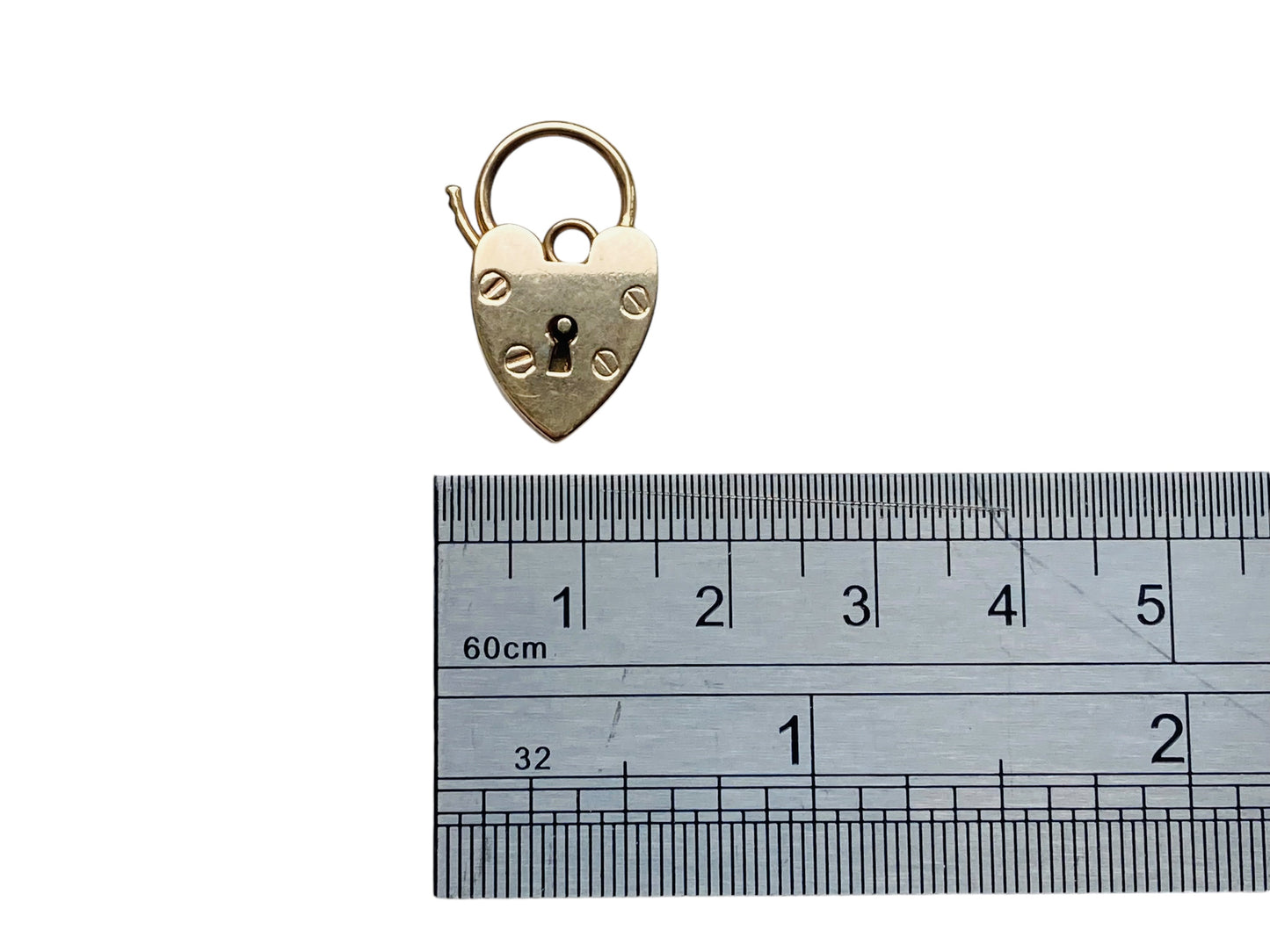 Vintage 9ct Gold Heart Padlock Clasp