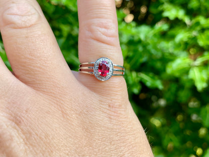 9ct Gold Ruby & Diamond Ring