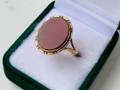 Vintage 9ct Gold Carnelian Ring