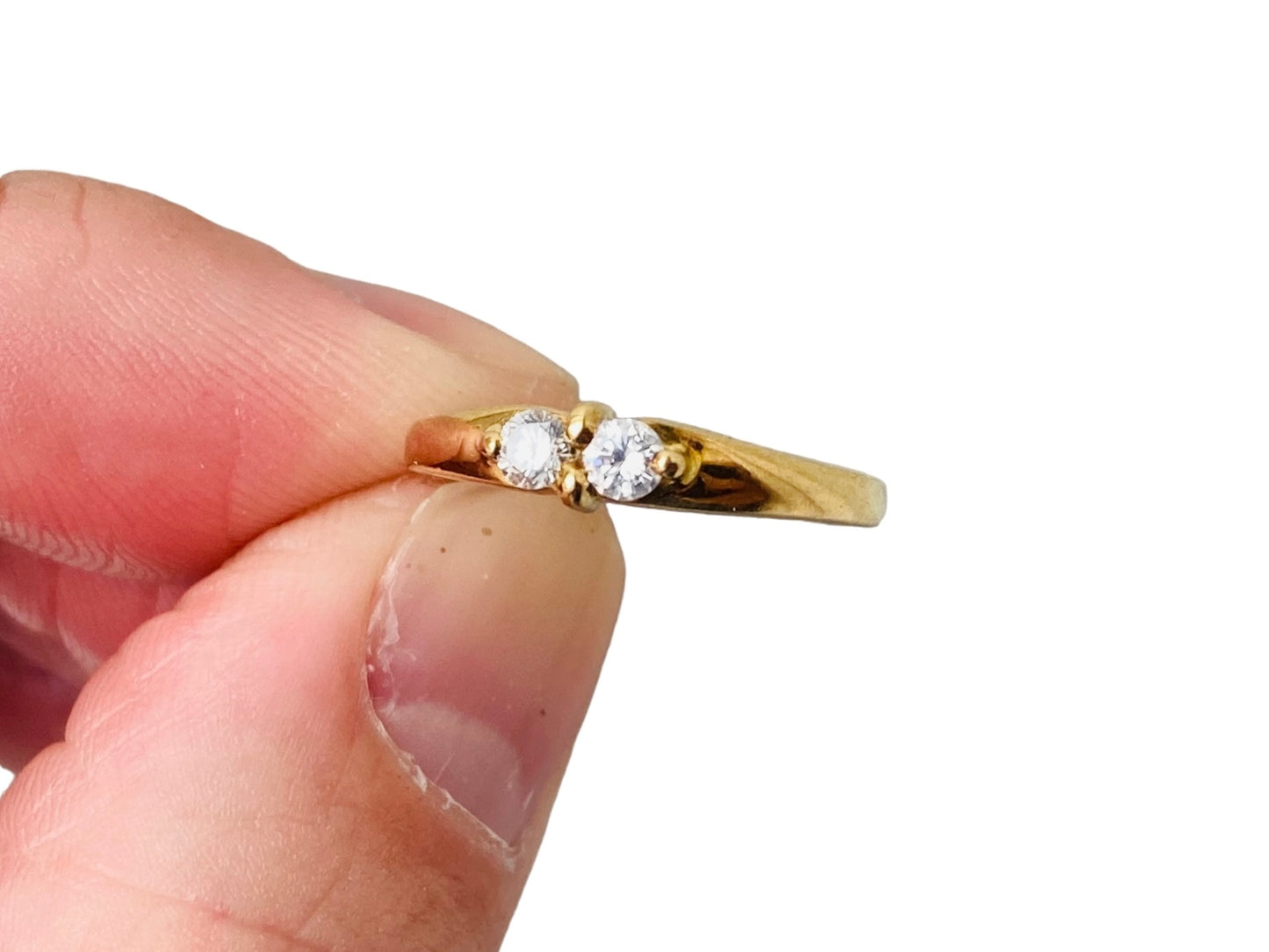 Vintage 18ct Gold Diamond Toi Et Moi Ring