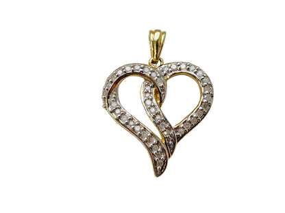 9ct Gold Diamond Heart Pendant