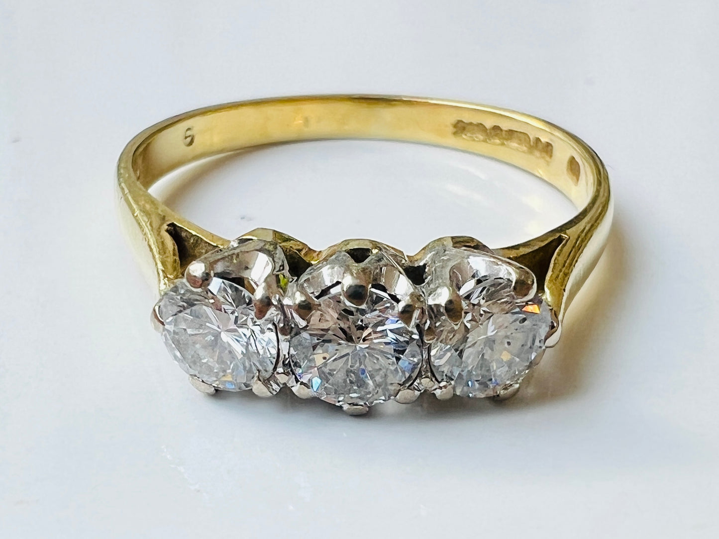 18ct Gold Three-Stone 0.68ct Diamond Ring