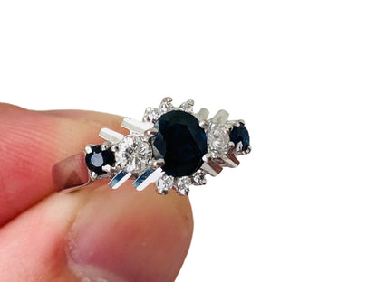 Vintage 18ct Gold Sapphire & Diamond Ring