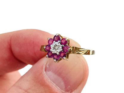 9ct Gold Ruby & Diamond Ring