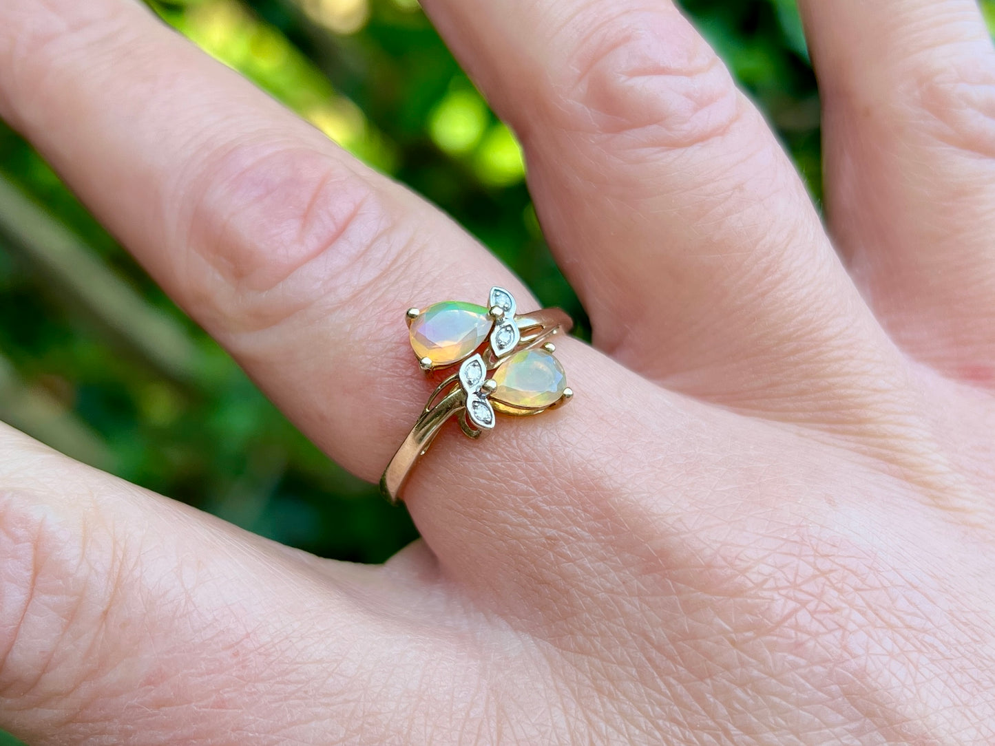 9ct Gold Opal & Diamond Ring