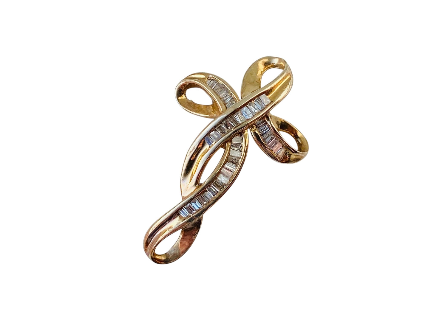 9ct Gold Diamond Cross Pendant