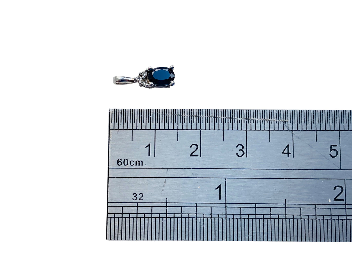 9ct Gold Sapphire & Diamond Pendant